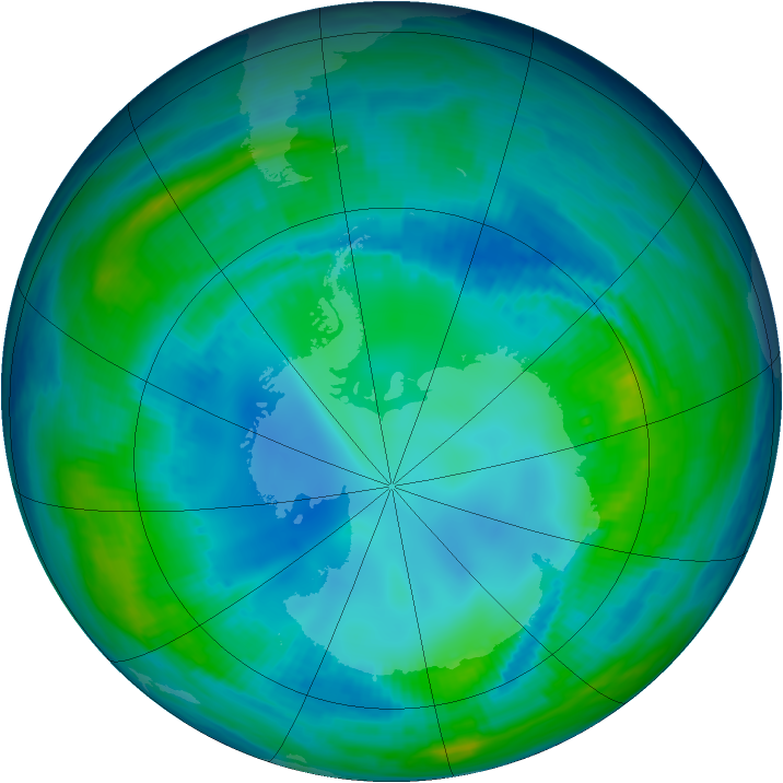 Antarctic ozone map for 05 May 1998